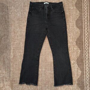Black Flare Wide Leg Jeans with Deep Black Finish
